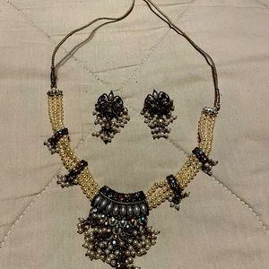 Bollywood style necklace and earring set